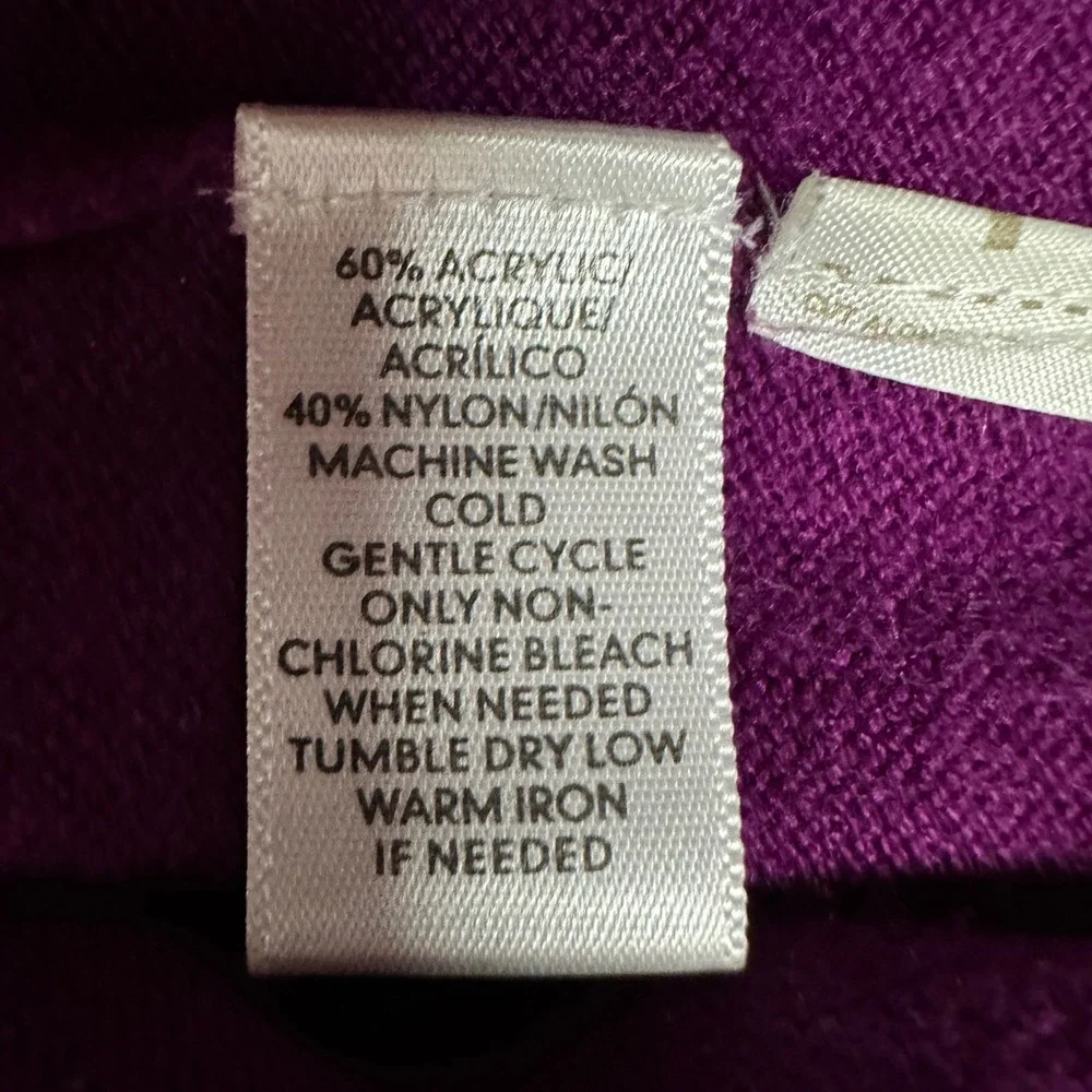 Lou & Grey Purple Long‎ Sleeve Crew Neck Sweater Sz XS Bohemian Artsy Colorful